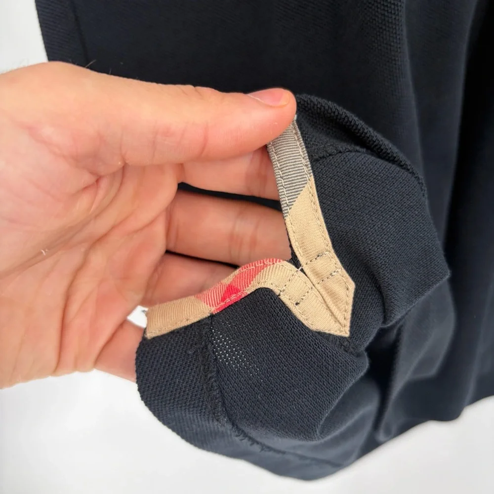 Burberry Brit 2000s Y2K Retro  Vintage Cotton Nova Check Polo T-shirt Size Xl - Picture 9 of 14